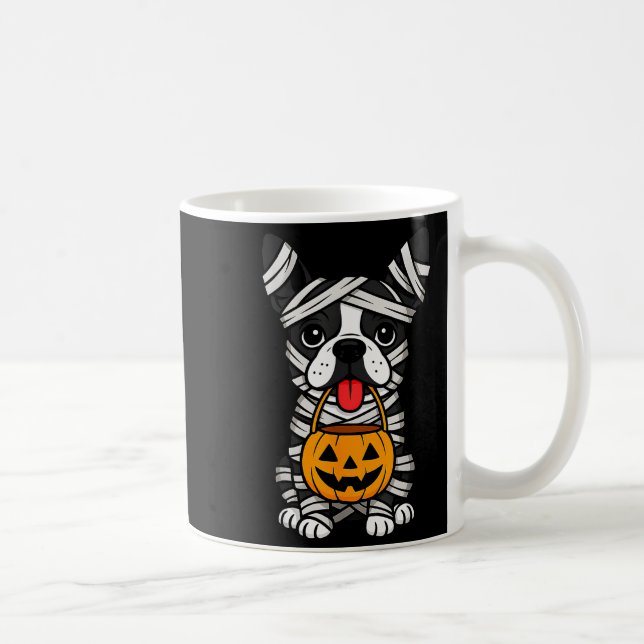 Taza De Café Halloween Dog Boston Terrier Mummy Costume Men Wom (Derecha)