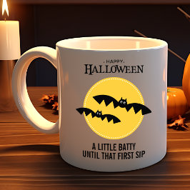 Taza De Café Halloween en el Personalizable de Spooky Bats