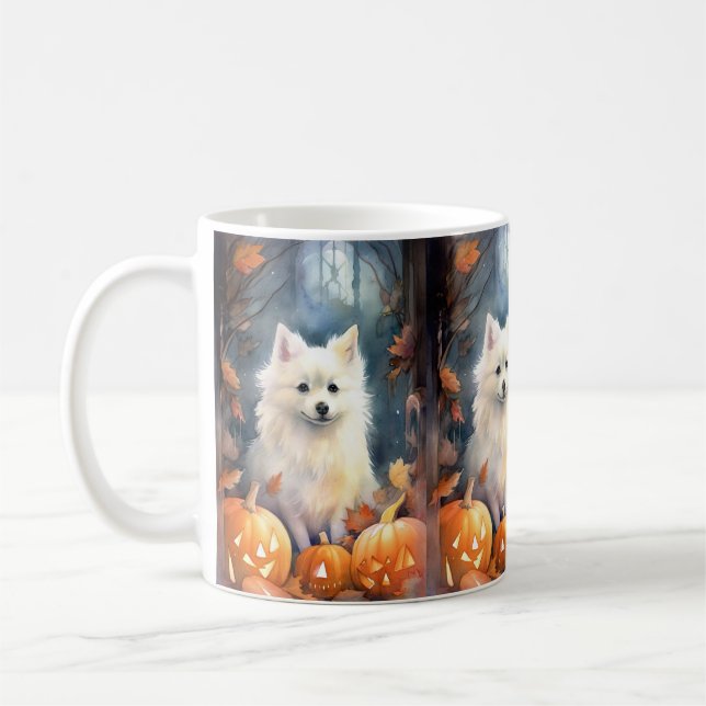 Taza De Café Halloween Eskimo Estadounidense con calabazas asus (Izquierda)