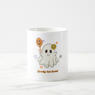 Taza De Café Halloween Fantasma Lindo Dulce y Espeluznante
