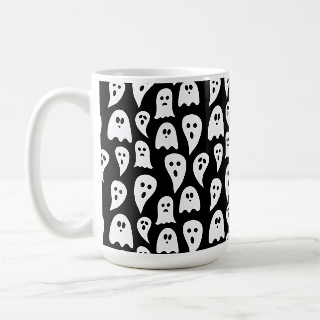 Taza De Café Halloween fantasma negro (Izquierda)