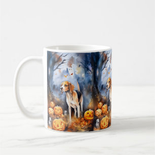 Taza De Café Halloween Foxhound American English con calabazas