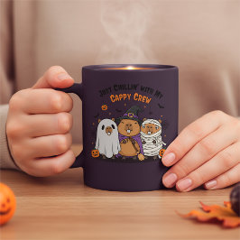 Taza De Café Halloween Funny Cappy Crew Design con tus nombres