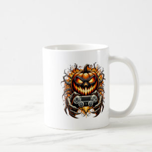 Taza De Café Halloween Funny Gamer Gaming Pumpkin Boy Funny Tri
