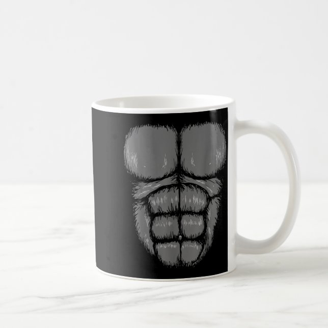 Taza De Café Halloween Funny Gorilla Monkey Belly Chest Costume (Derecha)