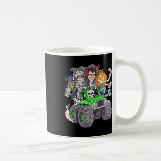 Taza De Café Halloween Gamer Skeleton Zombie Monster Camión Boy (Derecha)
