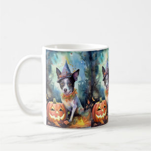 Taza De Café Halloween Ganado Australiano Con Calabazas Espeluz