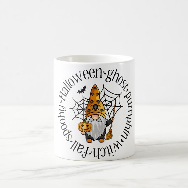 Taza De Café Halloween Ghost Bmpkin Witch Fall Spookone Gnome (Centro)