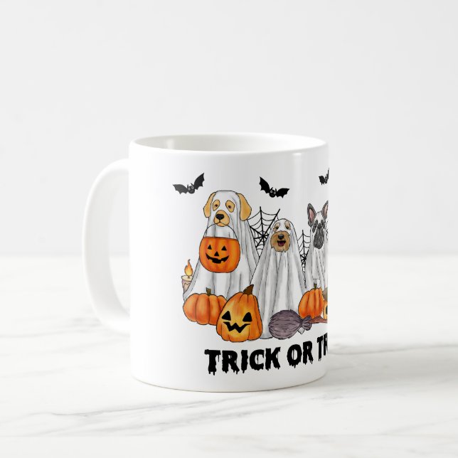 Taza De Café Halloween Ghost Dogs Mug (Anverso izquierdo)