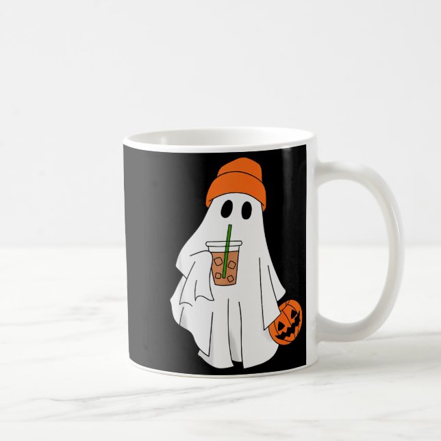 Taza De Café Halloween Ghost Drinking Coffee Ghost Ice Coffee M (Derecha)