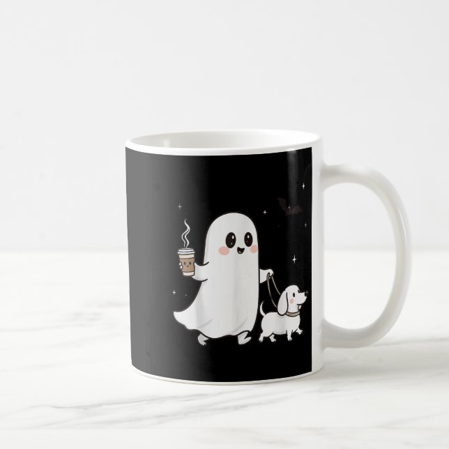 Taza De Café Halloween Ghost Walking Dog Soky Season Halloween  (Derecha)