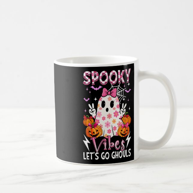 Taza De Café Halloween Ghouls Cute Boo Bow (Derecha)
