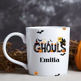 Taza De Café Halloween Ghouls Nombre gráfico Mug para amigos