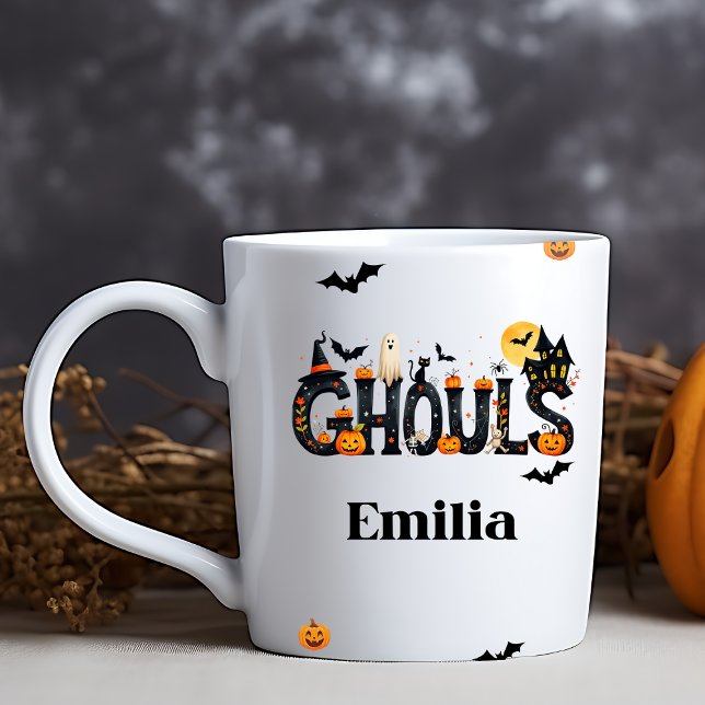 Taza De Café Halloween Ghouls Nombre gráfico Mug para amigos (Subido por el creador)
