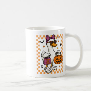 Taza De Café Halloween Goose Ghost Bow Coquette Trick O Trek