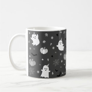 Taza De Café Halloween Gray Sombrío Fantasma Oscuro