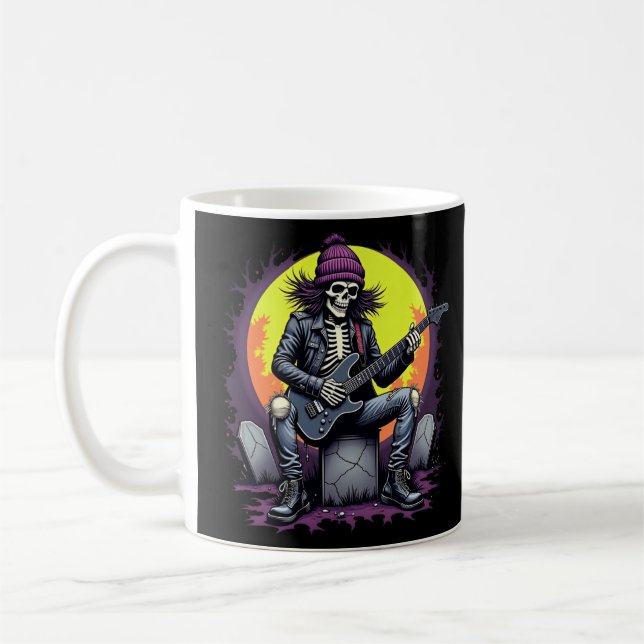 Taza De Café Halloween Grunge Skeleton (Izquierda)