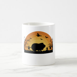 Taza De Café "Halloween Guinea Cerdo Moon Mug - Gracioso costo 