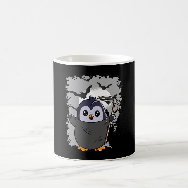 Taza De Café Halloween Halloween Penguin Grim Reaper (Centro)