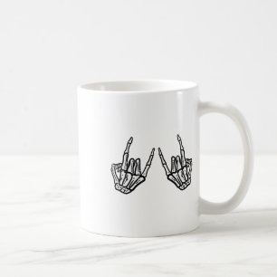 Taza De Café Halloween Halloween Retro del esqueleto del rock d
