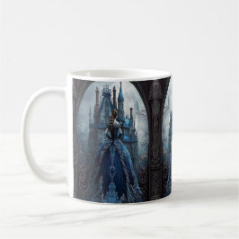 Taza De Café Halloween Hauned House Blue Night Scary