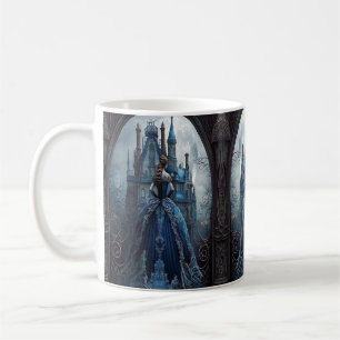 Taza De Café Halloween Hauned House Blue Night Scary