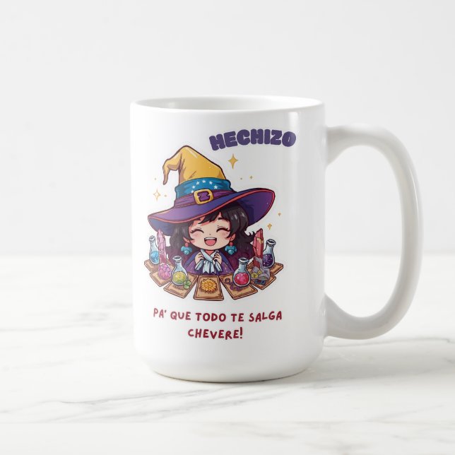 Taza De Café Halloween Hechizo pa´que todo te salga chévere (Derecha)
