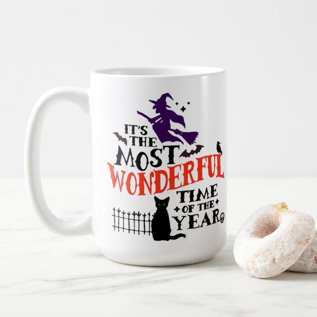 Taza De Café Halloween La Hora Más Maravillosa Del Año (Con donut)