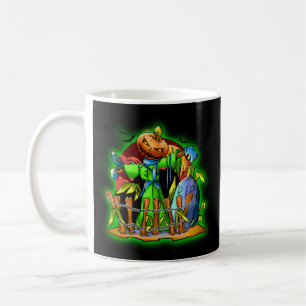 Taza De Café Halloween Lady Scarecrow Cabeza de calabaza QEPD B