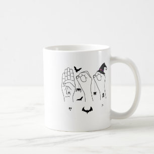 Taza De Café Halloween Lenguaje De Rótulo A Mano Orgullo Sordo