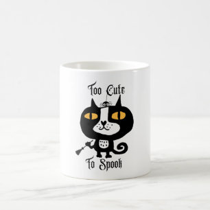 Taza De Café Halloween lindo gato negro para hablar