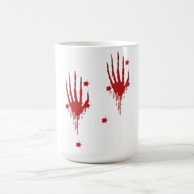 Taza De Café "Halloween Manos sangrientas Mug - Sensación de sa (Centro)