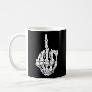 Taza De Café Halloween Middle Finger Skeleton Hand Skull