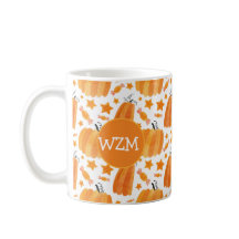 Halloween Monograma Calabaza café Mug
