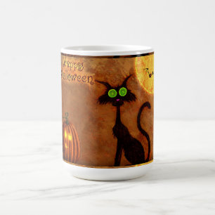 Taza De Café Halloween Mug/Black Cat
