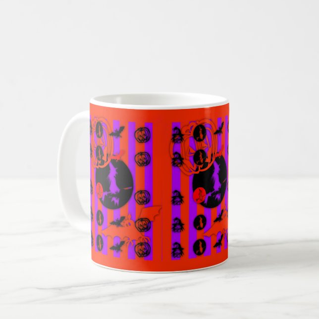Taza De Café Halloween Mug de colores pop eléctricos (Anverso izquierdo)