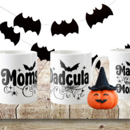 Taza De Café Halloween Mug de la familia Momster and Dadcula Ma