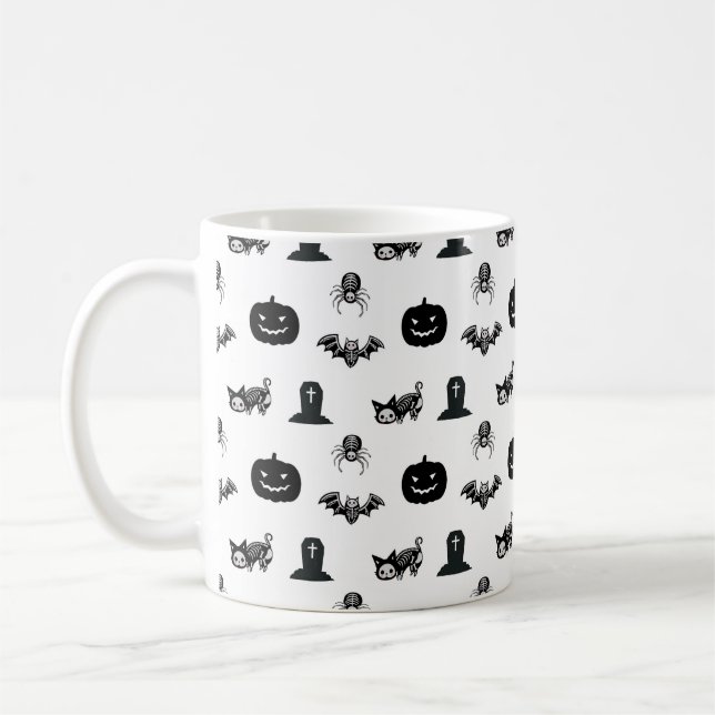Taza De Café Halloween mugs with a cat theme (Izquierda)