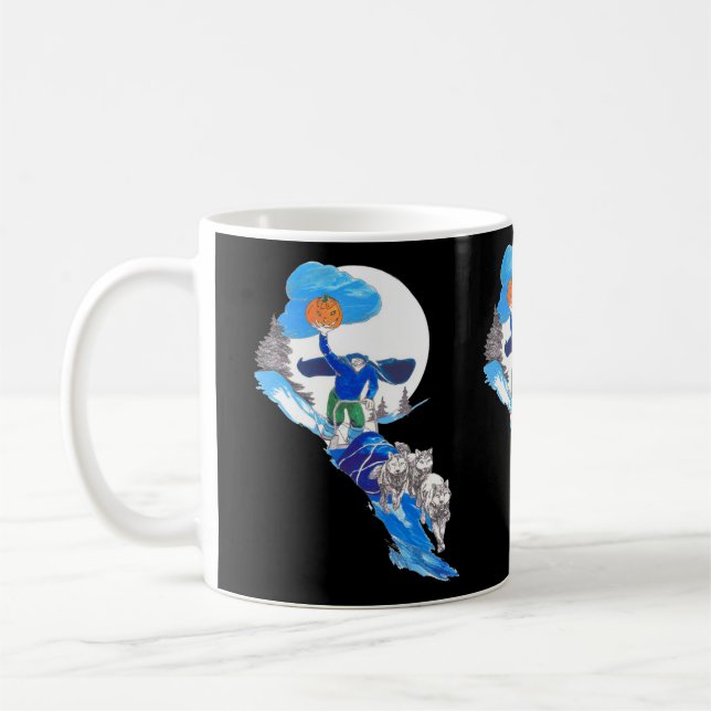 Taza De Café Halloween Perro sin cabeza Musher (Izquierda)