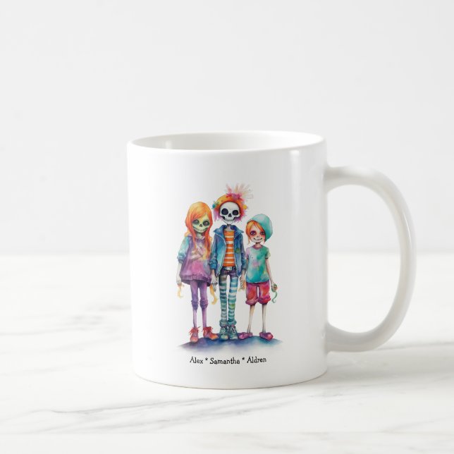 Taza De Café Halloween Personalizado Cute Kid Zombie (11) (Derecha)