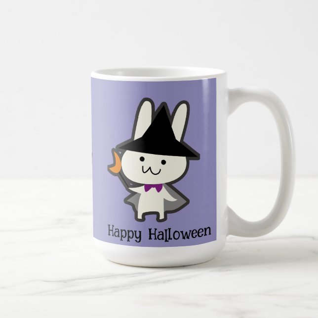 Taza De Café Halloween Personalizado Whimsical Cute Wizard Rabb (Derecha)
