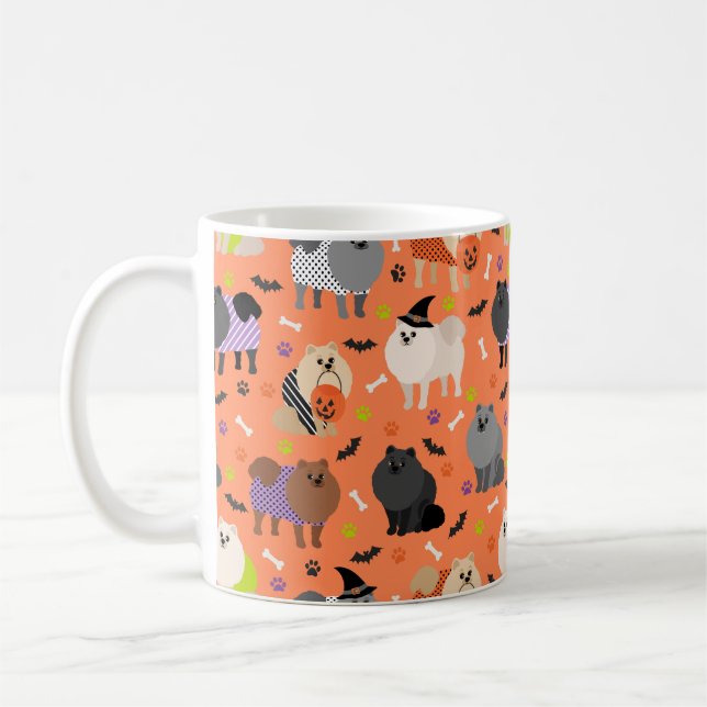 Taza De Café Halloween Pomeranian (Izquierda)