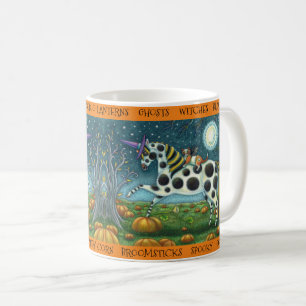 Taza De Café HALLOWEEN PONY Y BAT CAT Whimsical Horse