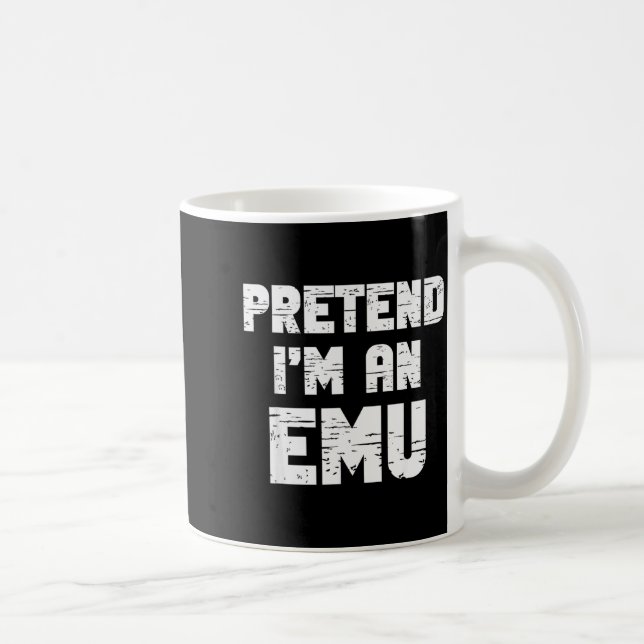 Taza De Café Halloween Pretend I'm A Emu Costume Funny Lazy Adu (Derecha)