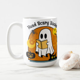 Taza De Café Halloween Read Scary Boks Ghost Black Cat Mug