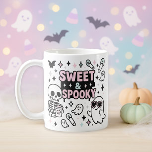 Taza De Café Halloween rosa dulce y espumoso pastel