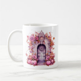 Taza De Café Halloween rosa floral casa embrujada