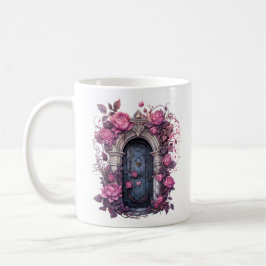 Taza De Café Halloween rosa floral casa embrujada