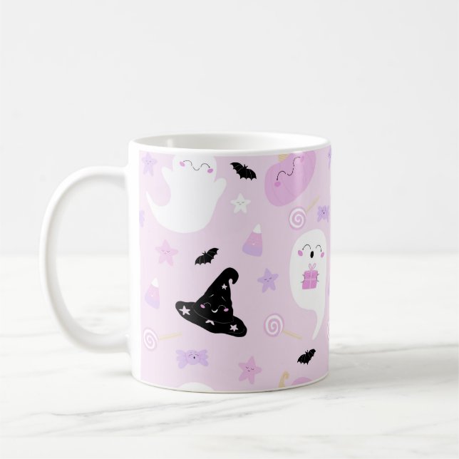 Taza De Café Halloween rosa lindo (Izquierda)