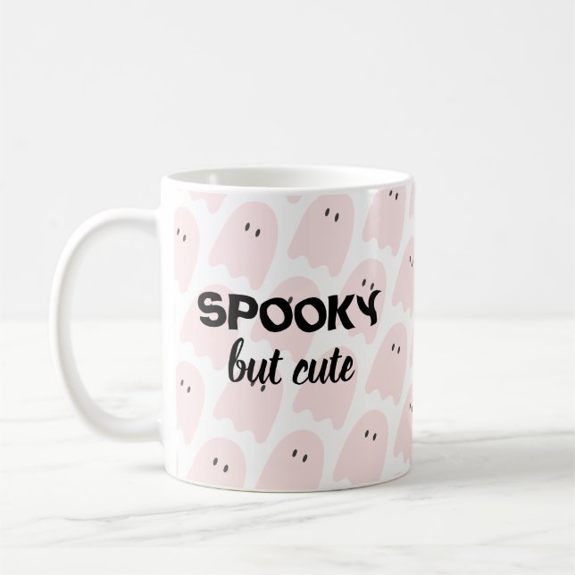 Taza De Café Halloween rosa moderno era espeluznante pero agrad (Izquierda)
